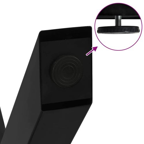 Крака за трапезна маса, X-образни, 2 бр., черни, 70 x (72-73) см, стомана