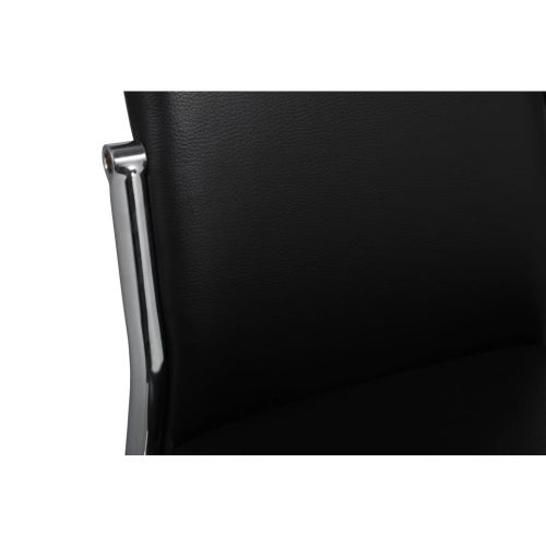 Трапезни столове, 2 бр, черни, изкуствена кожа