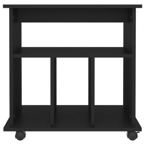 Подвижен шкаф, черен, 60x45x60 см, инженерно дърво