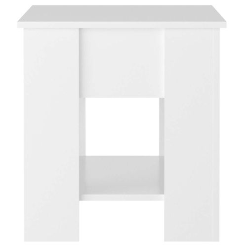 Кафе маса, бял гланц, 101x49x52 см, инженерно дърво