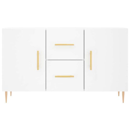 Сайдборд, бял, 100x36x60 см, инженерно дърво