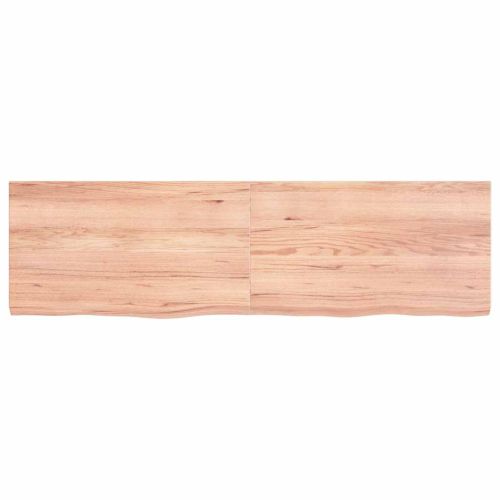 Плот за маса светлокафяв 140x40x(2-4) см обработен масивен дъб