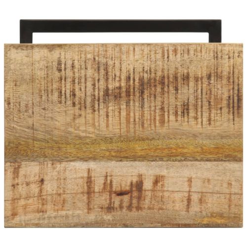 Странични маси, 2 бр, 31,5x24,5x64,5 см, грубо мангово дърво