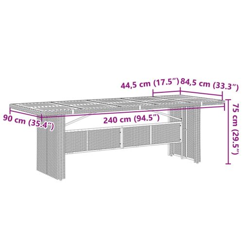 Градински комплект с възглавници 11 части сив полиратан