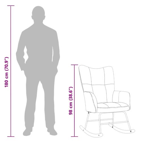 Люлеещ стол, кремаво-бял, кадифе