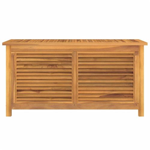 Градинска кутия за съхранение с чанта, 114x50x58 см, тик масив