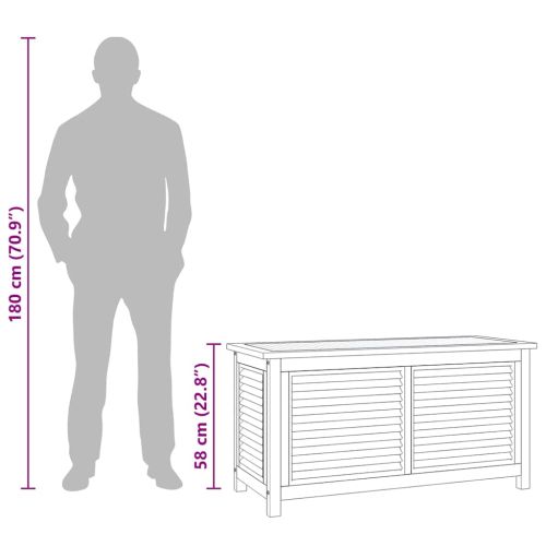 Градинска кутия за съхранение с чанта, 114x50x58 см, тик масив