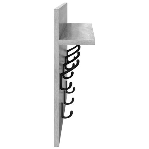 Стенен закачалка за палта с рафт Сив Сонома 60 x 40 x 12 cm