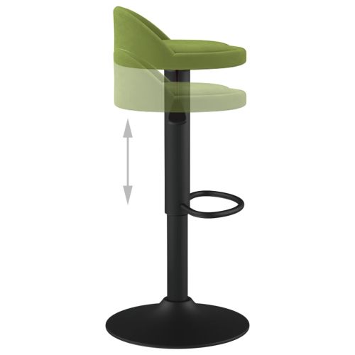 Бар табуретки, 2 бр, светлозелени, кадифе