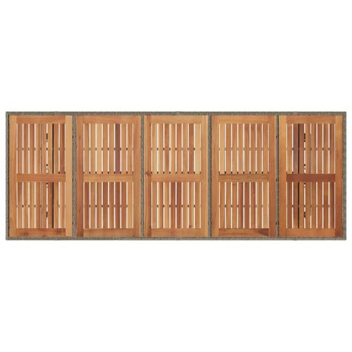 Комплект за хранене в градината 11 pcs Сив полиратан