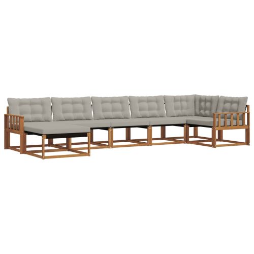 Комплект дивани за открито 7 pcs Естествено и светло сиво