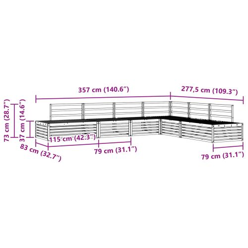Комплект дивани за открито 6 Брой Естествен