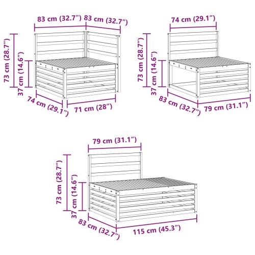 Комплект дивани за открито 6 Брой Естествен