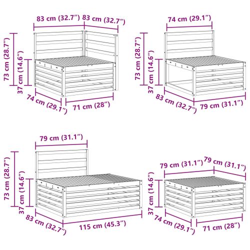 Комплект дивани за открито 7 Брой Естествен