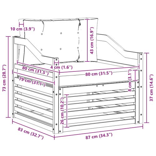 Комплект дивани за открито Солидно акациево дърво Естествен