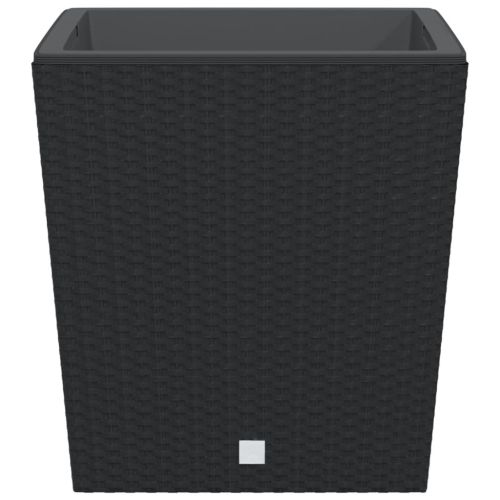Саксия с подвижна вложка антрацит 37/64 л PP ратан