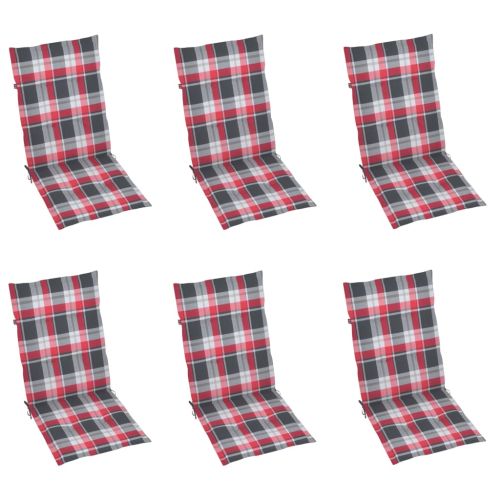 Сгъваеми градински столове с възглавници, 6 бр, акация масив