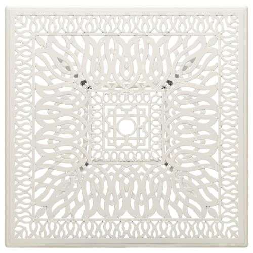 Бистро комплект, 5 части, лят алуминий, бял