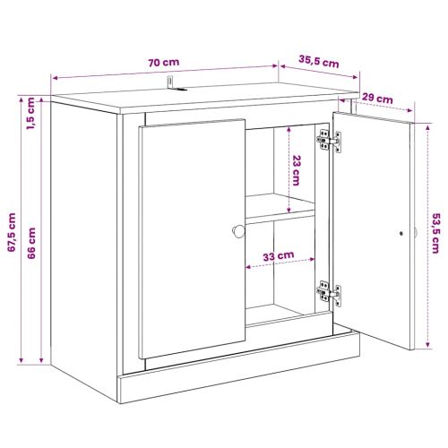 Сайдборди, 3 бр, бетонно сиви, инженерно дърво