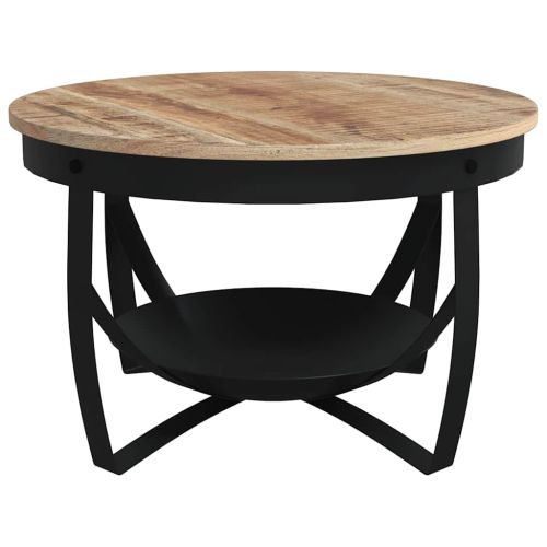 Маса за кафе, Ø68x43 см, грубо мангово дърво