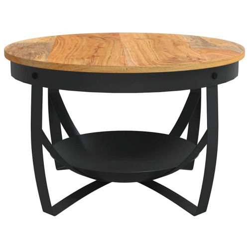 Маса за кафе, Ø68x43 см, акациево дърво масив