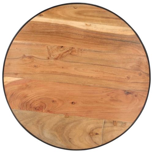 Маса за кафе, черна, 68x68x36 см, акациево дърво масив