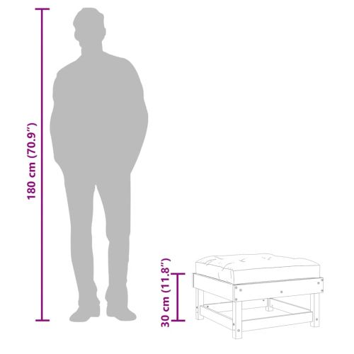 Градински табуретки с възглавници, 2 бр, борово дърво масив
