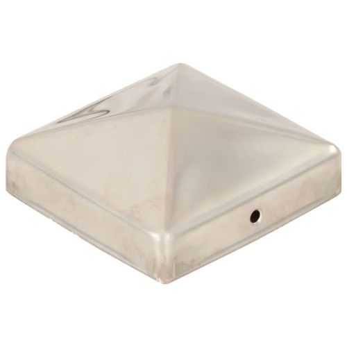 Пирамидни капаци за оградни стълбове 6 бр инокс 81x81 мм