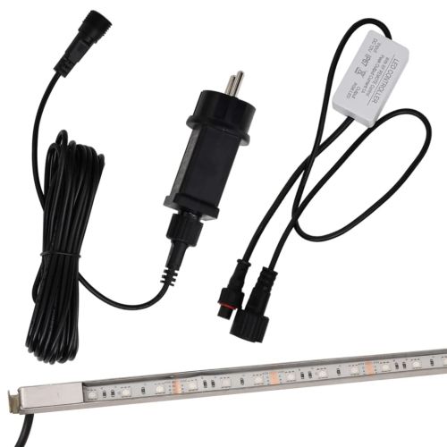 Преливник за водопад с RGB LED, неръждаема стомана, 60 см