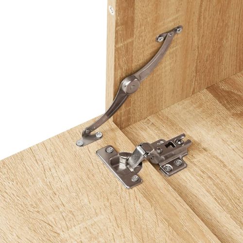 Комплект мебели за баня от 6 части, дъб, инженерно дърво