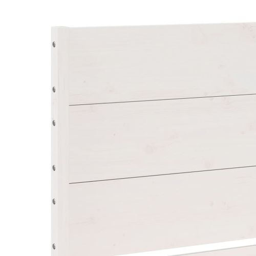 Рамка за легло без матрак, бял, 180x220 см, масивна дървесина