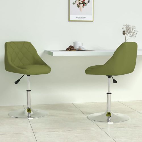 Въртящи се трапезни столове, 2 бр, светлозелени, кадифе