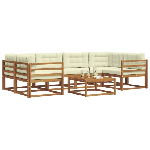 Комплект дивани за открито 7 pcs Натурален и Крема