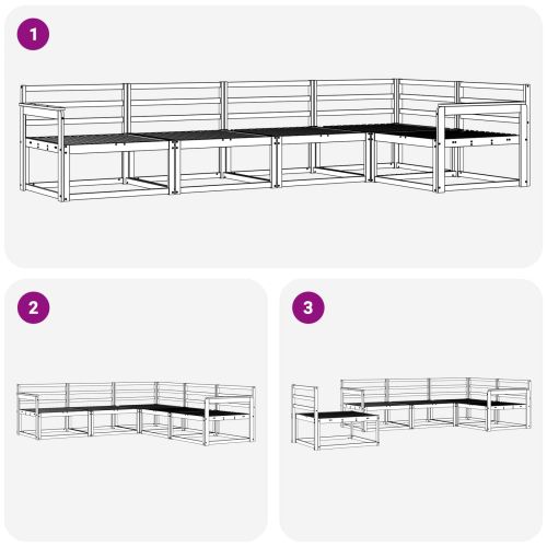 Комплект дивани за открито 5 pcs Натурално
