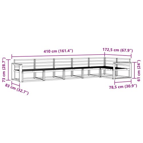 Комплект дивани за открито 6 pcs Натурално