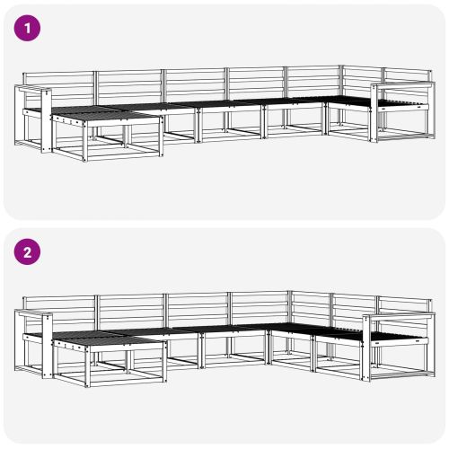 Комплект дивани за открито 7 pcs Естествен
