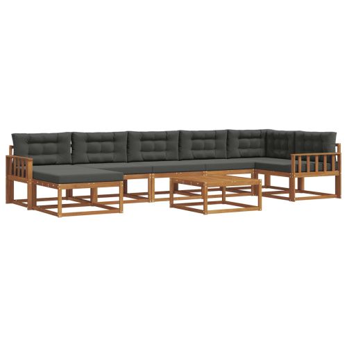 Комплект дивани за открито 8 pcs Натурален и Антрацит