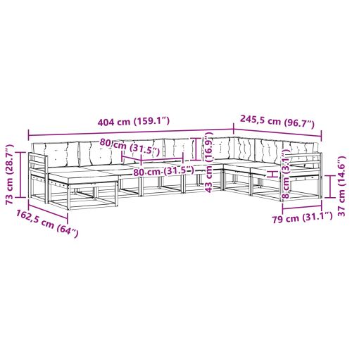 Комплект дивани за открито 8 pcs Натурален и Антрацит