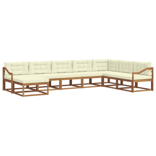 Комплект дивани за открито 8 pcs Натурален и Крема