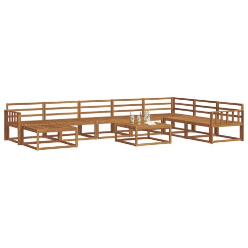 Комплект дивани за открито 9 pcs Естествен
