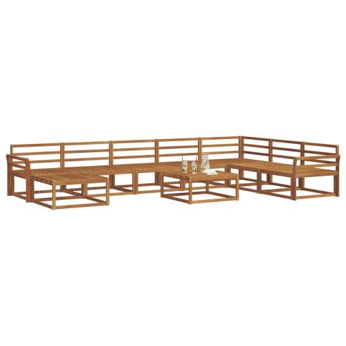 Комплект дивани за открито 9 pcs Естествен