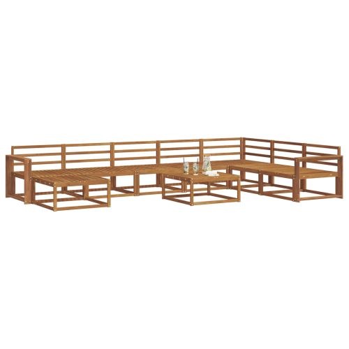 Комплект дивани за открито 9 pcs Естествен