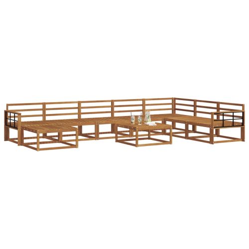 Комплект дивани за открито 9 pcs Естествен