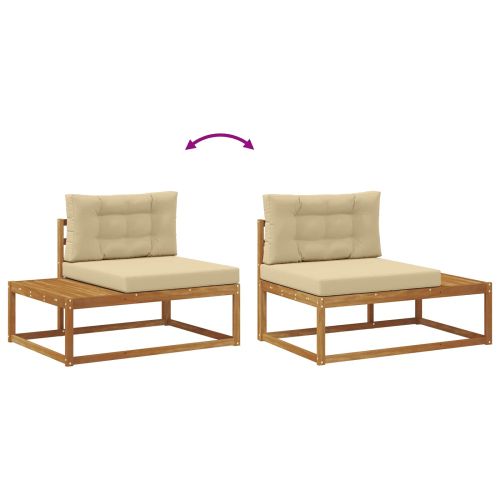 Комплект дивани за открито 2 Брой Натурален и Бежов