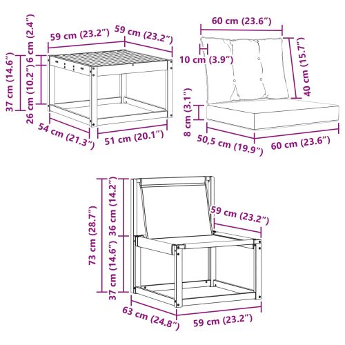 Комплект дивани за открито 8 pcs Натурален и Бежов