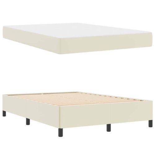Рамка за легло с матрак Крем 140 x 200 cm текстил