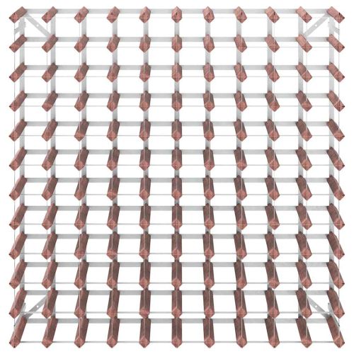 Стойка за вино за 120 бутилки, кафява, бор масив