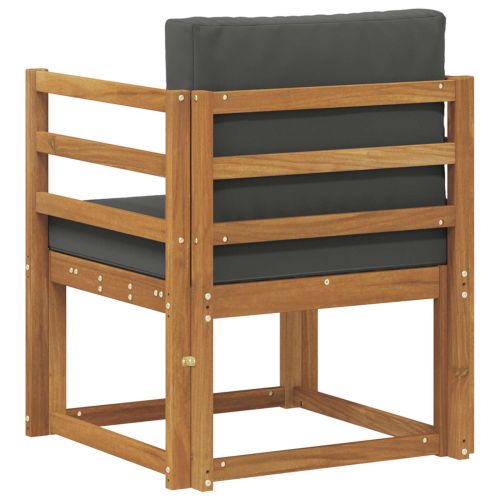 Външен диван Солидно акациево дърво и полиестер Естествен