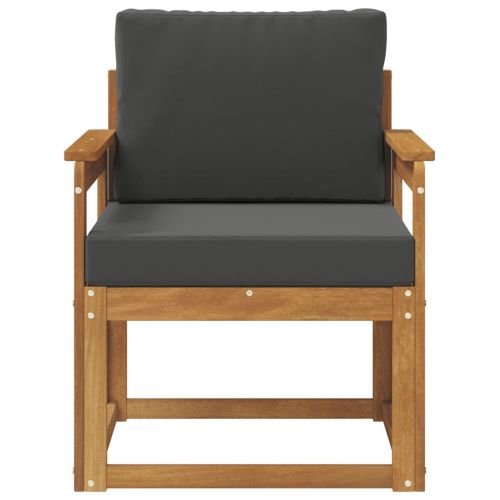 Външен диван Солидно акациево дърво и полиестер Естествен