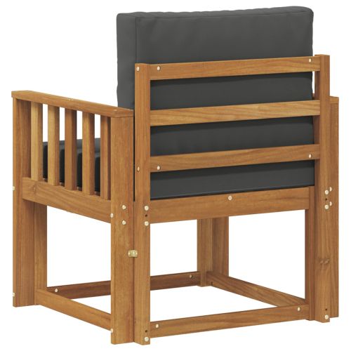 Външен диван Солидно акациево дърво и полиестер Естествен